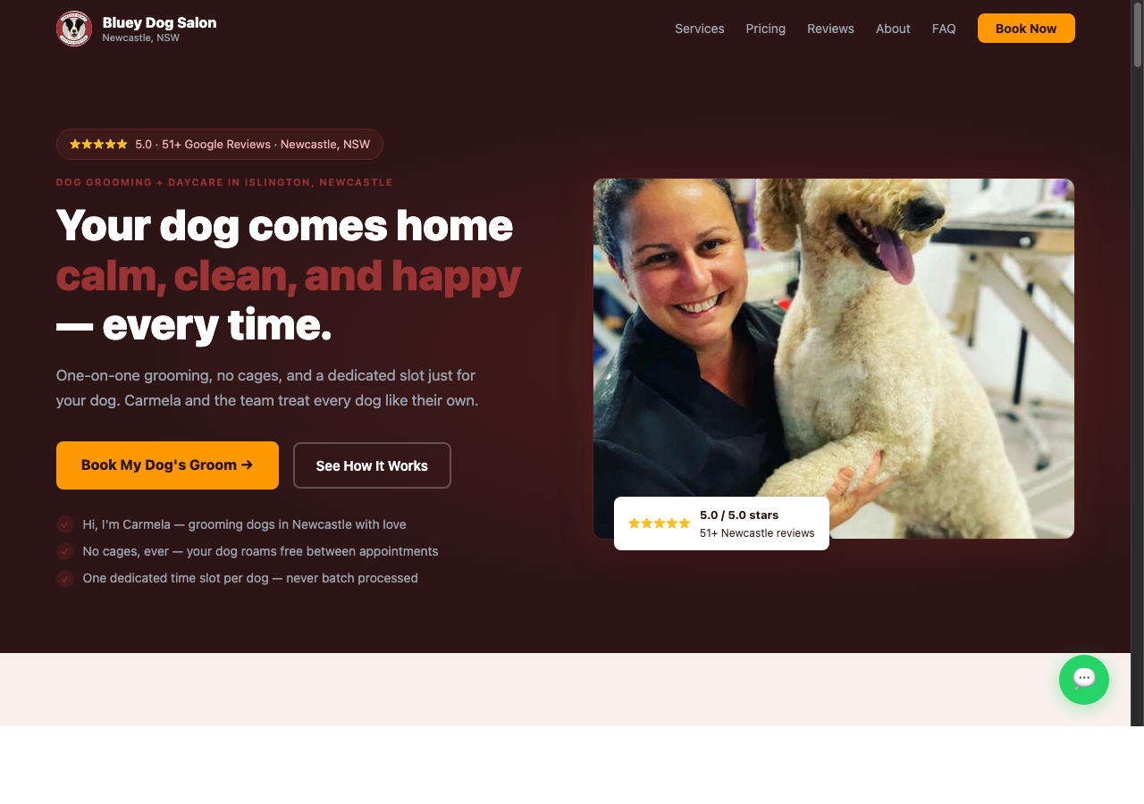 Bluey Dog Salon website rebuild